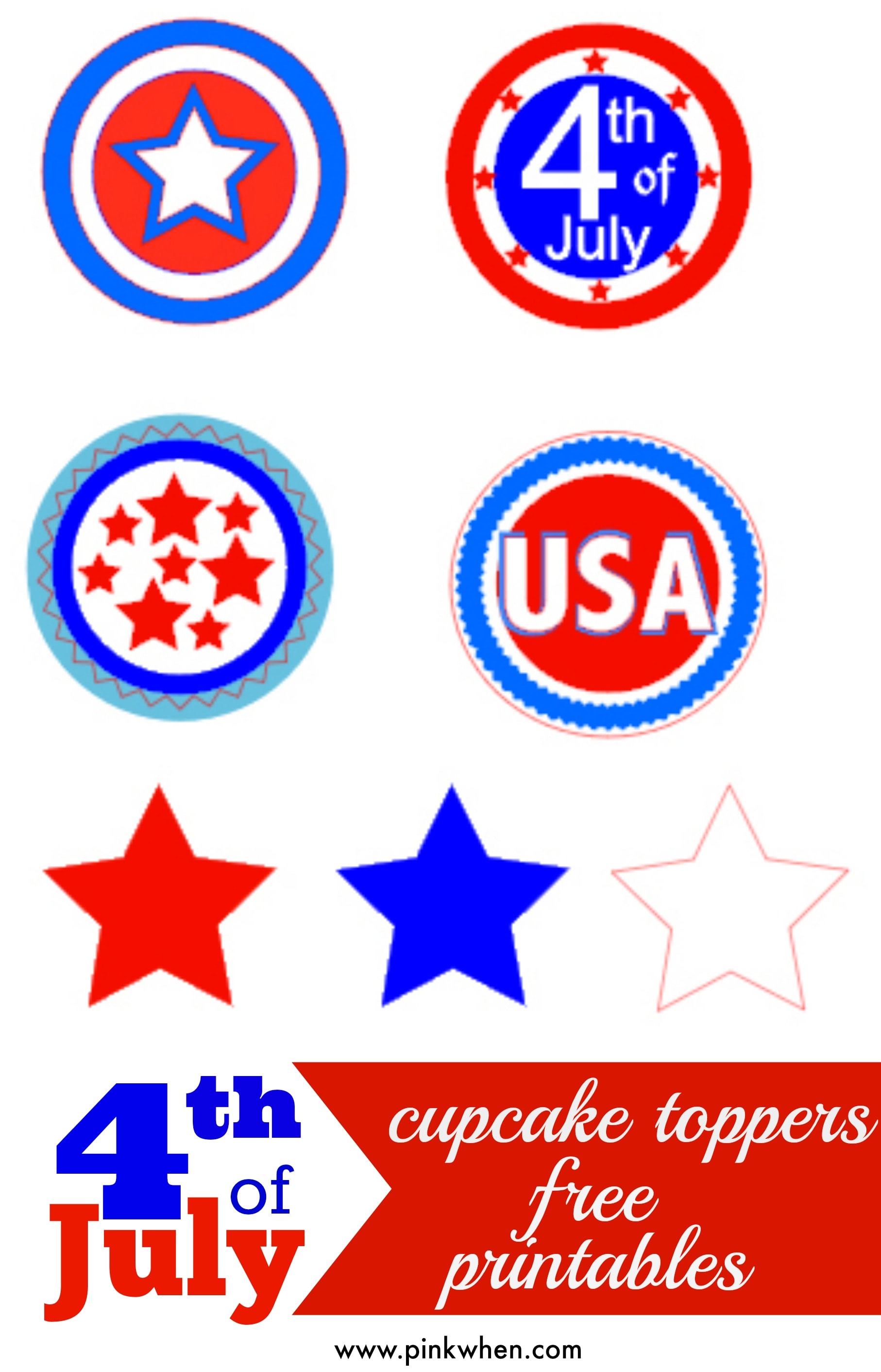 4th of July Cupcake Toppers - Free Printables - Page 2 of 2 - PinkWhen