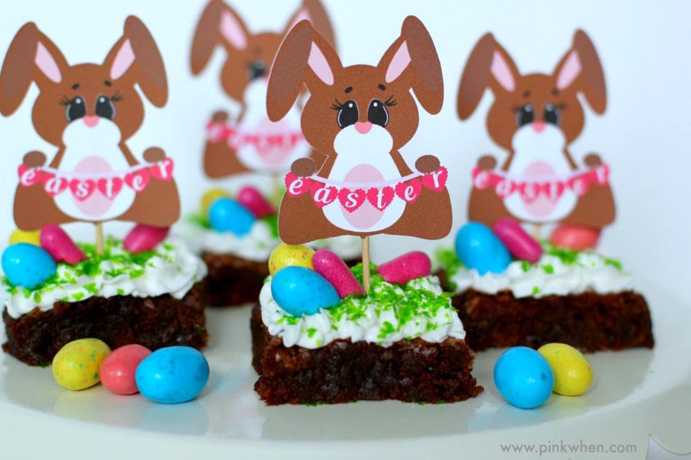Easter Bunny Brownie and free printable www.pinkwhen.com