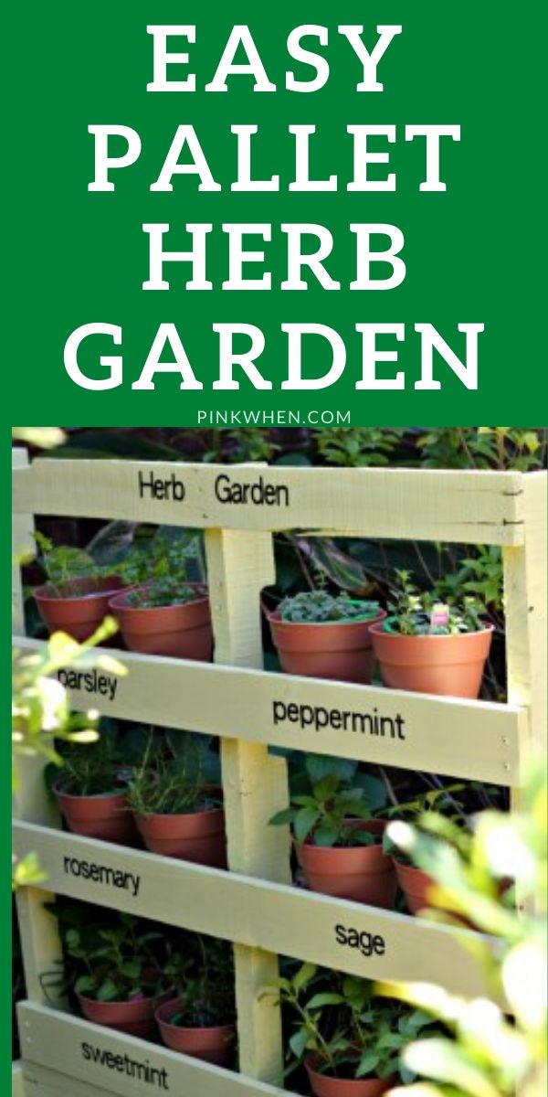 Pallet Herb Garden pinnable image