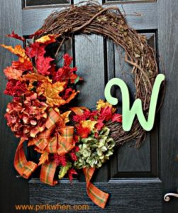 Autumn Leaves and Fall Wreaths via PinkWhen.com