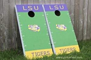 DIY Create Your Own Corn Hole Tailgating Game With Scotch Colors and Patterns Duct Tape #scotchducttape