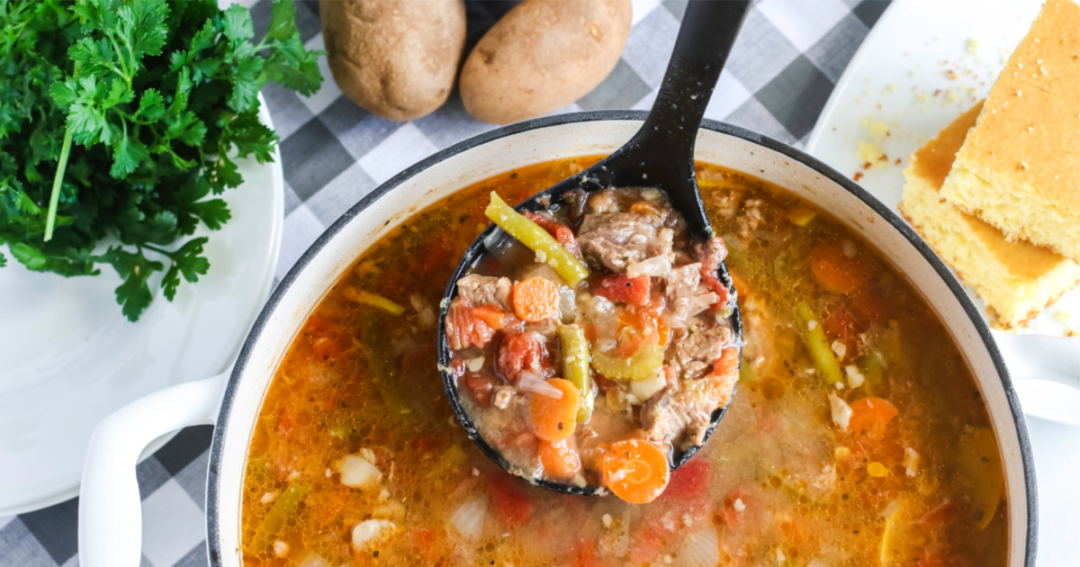 Homemade Vegetable Beef Soup PinkWhen