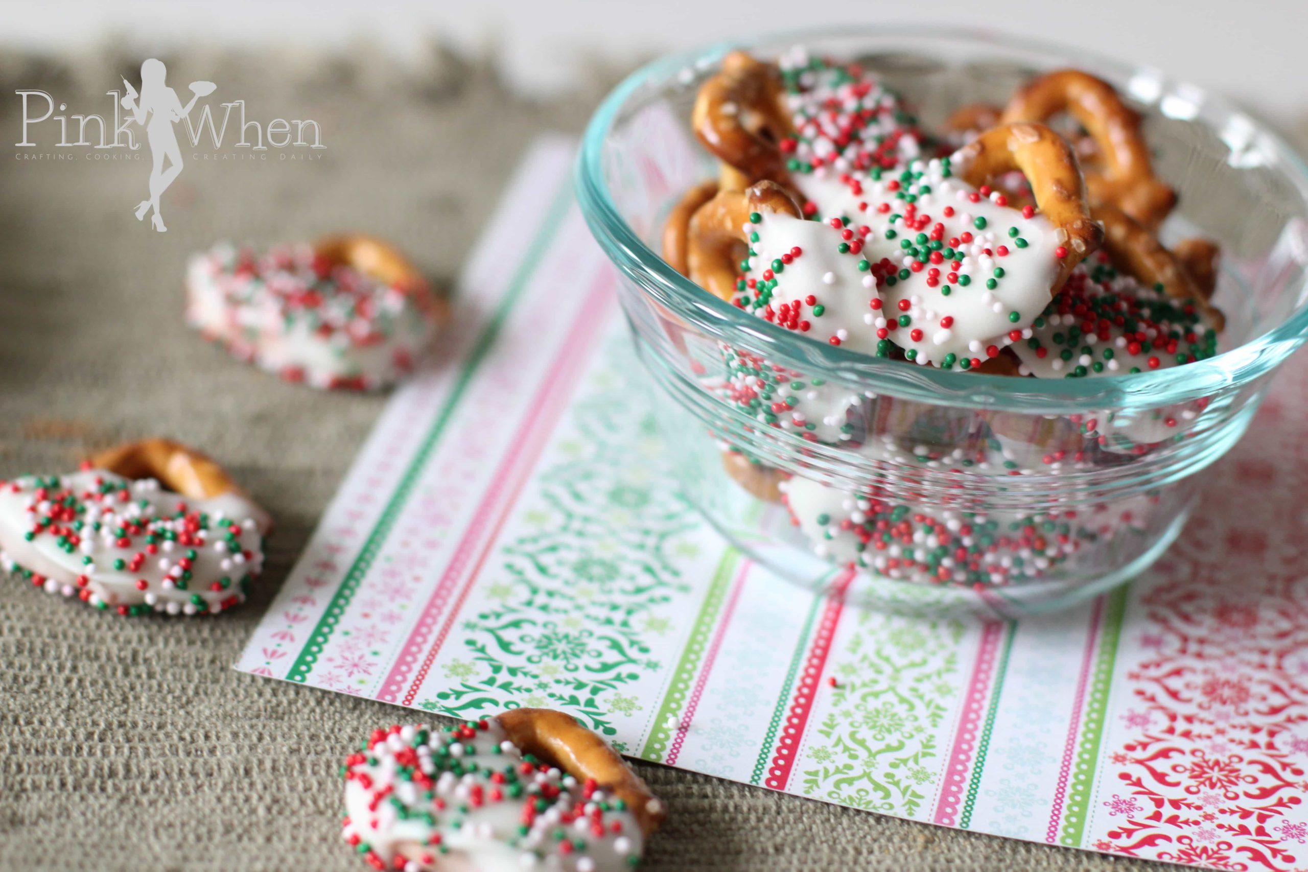 Candy Coated Christmas Pretzels