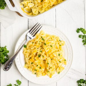 Mac and Cheese with bowtie pasta