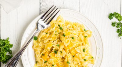 Mac and Cheese with bowtie pasta