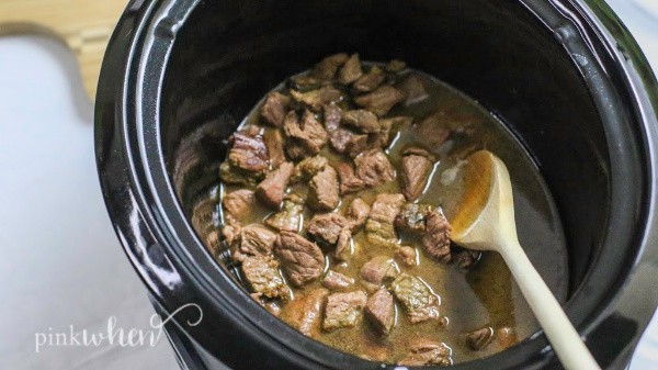 Beef Tips in the Crock Pot. 