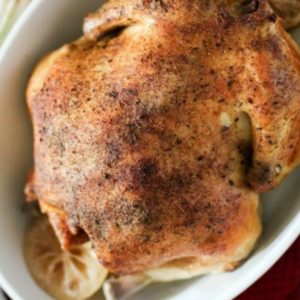 Slow Cooker Whole Chicken with Rosemary.