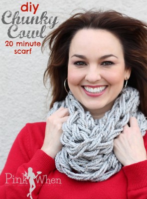 diy Chunky Cowl Arm Knitted Scarf 20 minutes (with video tutorial)