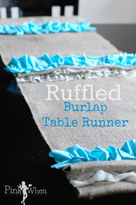 Ruffled Burlap Table Runner 