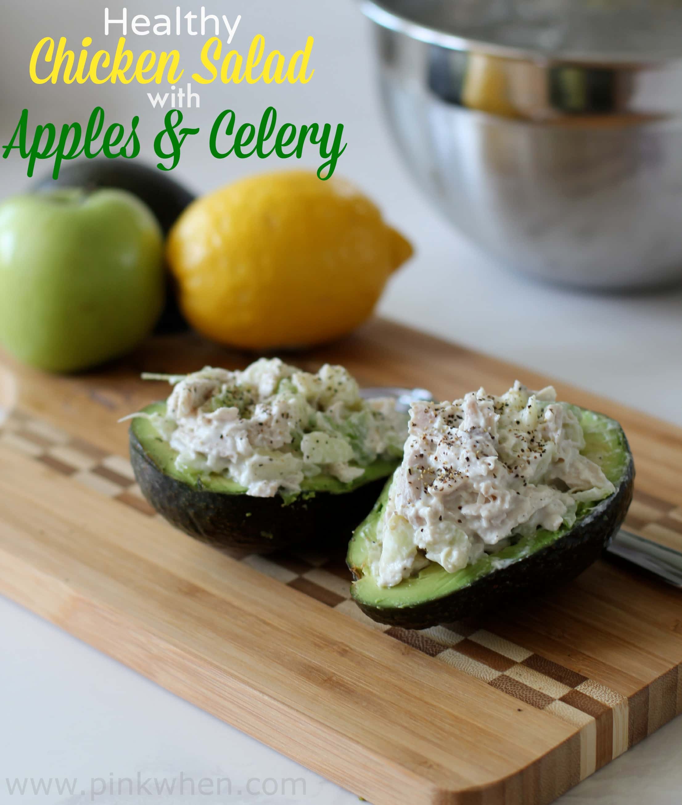 Healthy Chicken Salad with Apples and Celery