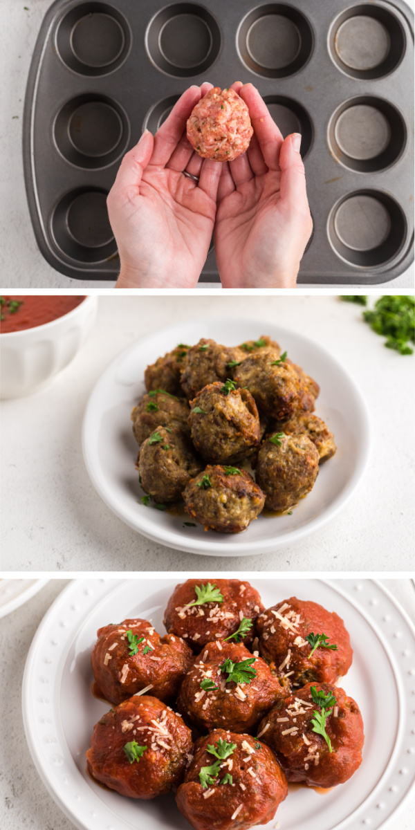 Homemade Italian Meatballs are made with ground beef, Italian sausage, garlic, fresh parsley, cheese, and more. Not only are they quick and easy to make, but cleanup is a breeze with our muffin tin hack and they're on the table fast in just 30 minutes! It's an easy family recipe that everyone devours.