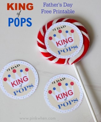 King of Pops Father's Day Free Printable via PinkWhen.com