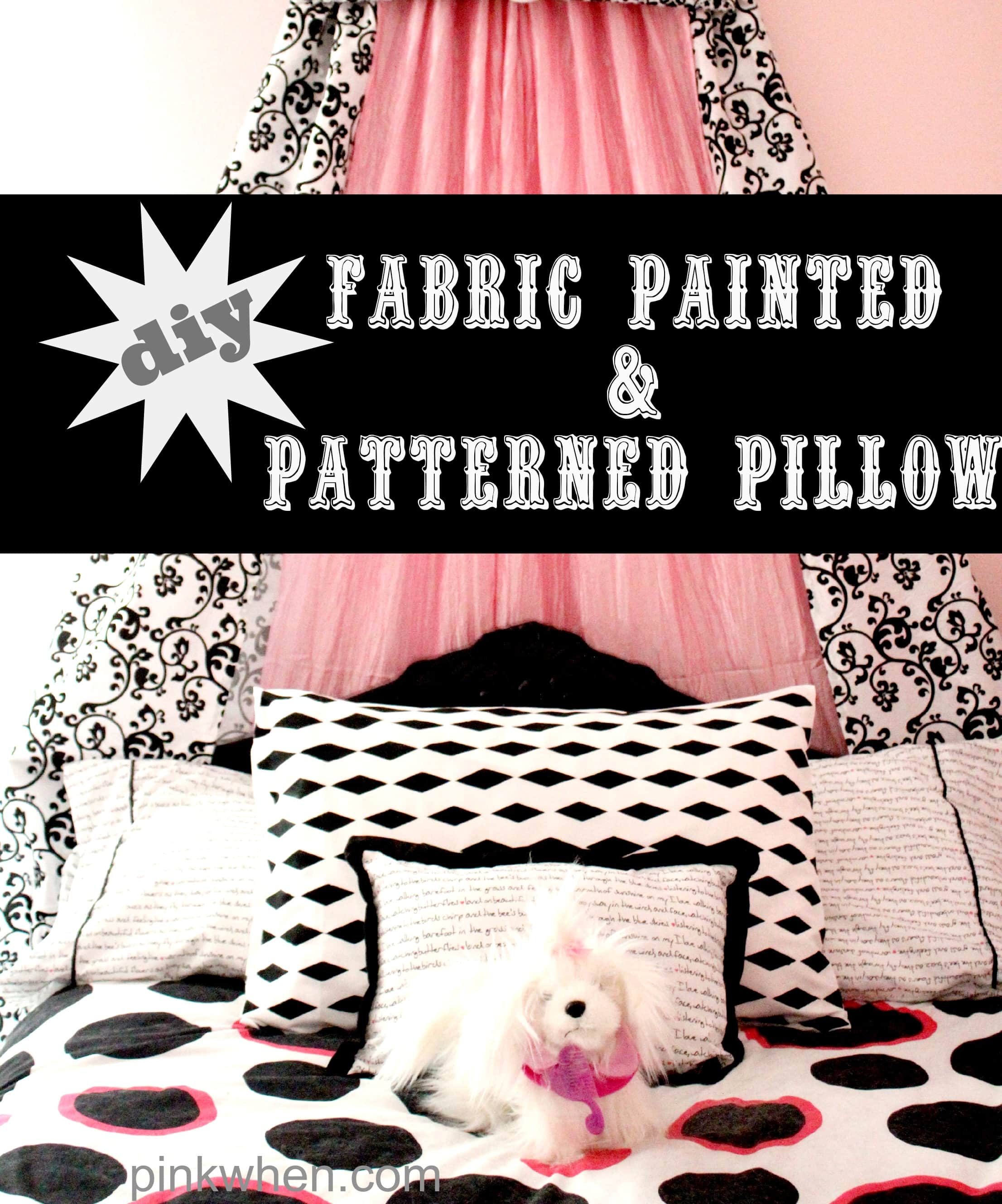 Easy DIY Fabric Painted and Patterned Pillow Case with FrogTape® Shape Tape™ via PinkWhen.com 11
