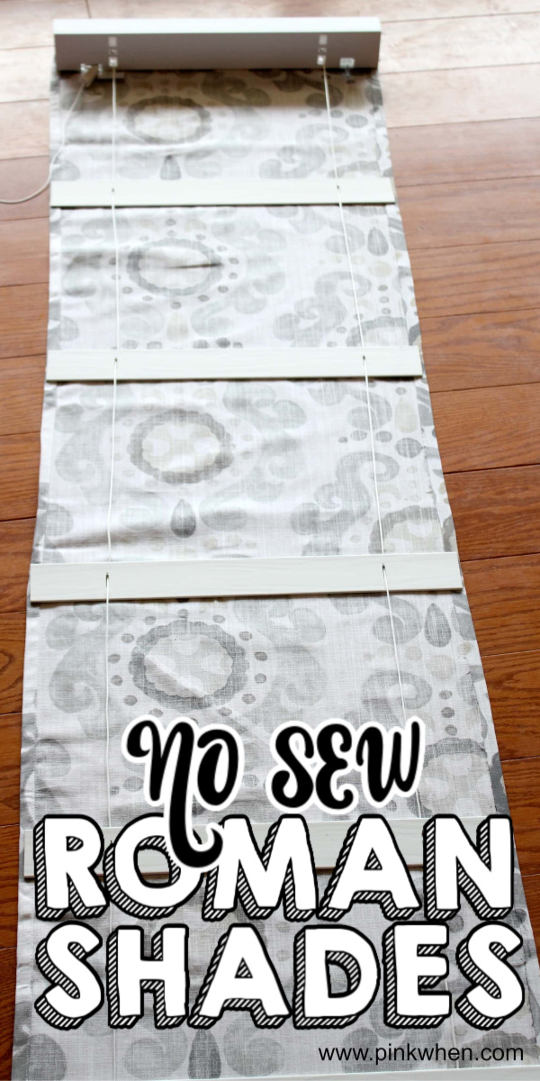 This simple No Sew Roman Shades tutorial takes you step by step on how to create roman shades with a little fabric, fabric glue, and old blinds. You won't believe how easy it is to make these shades!