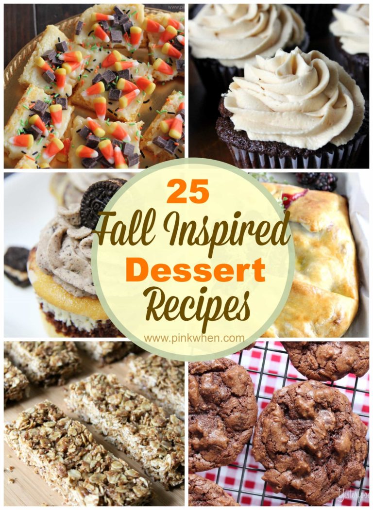 25 Fall Inspired Dessert Recipes via PinkWhen.com