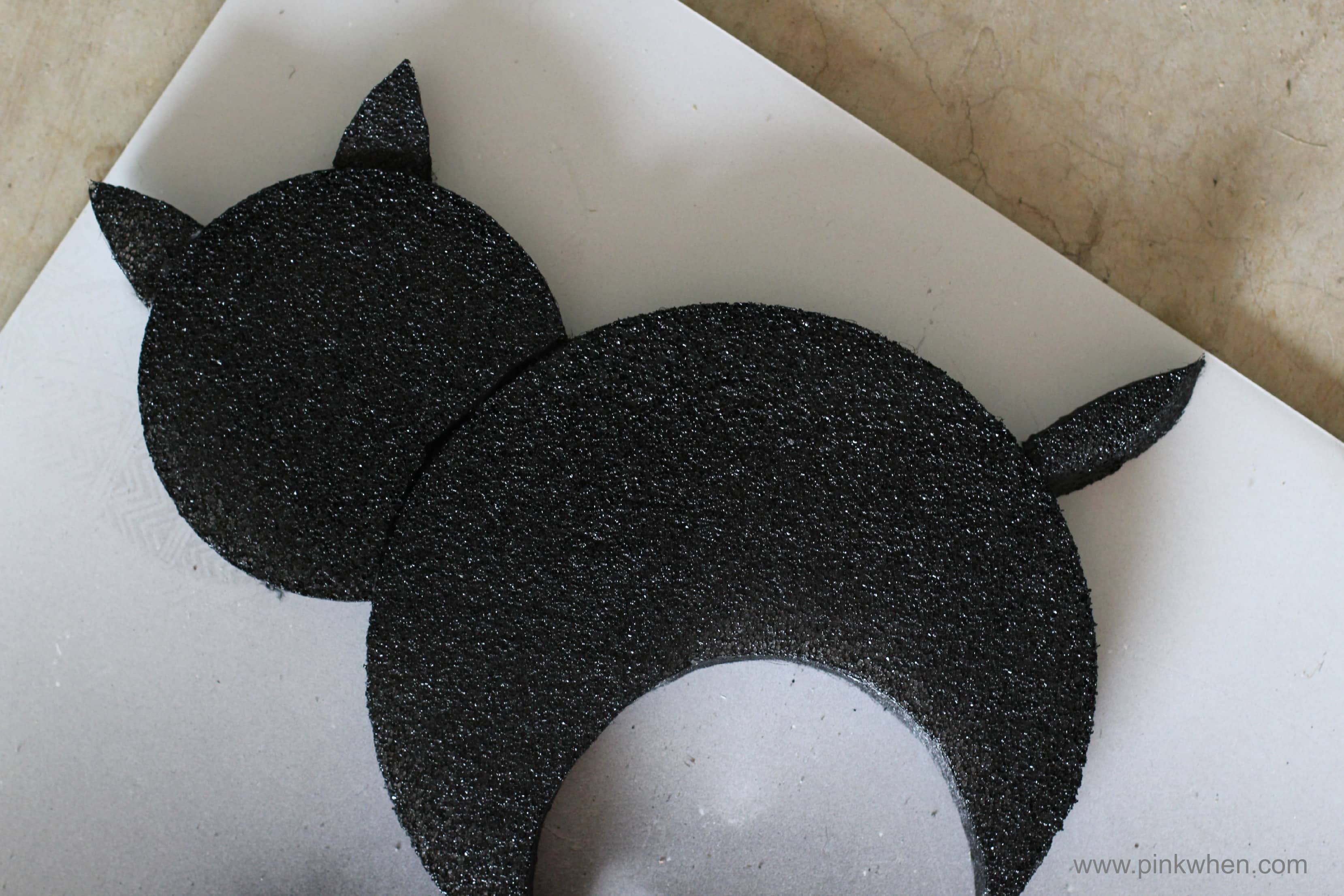 DIY Spooky Halloween Black Cat - Coating with more black paint