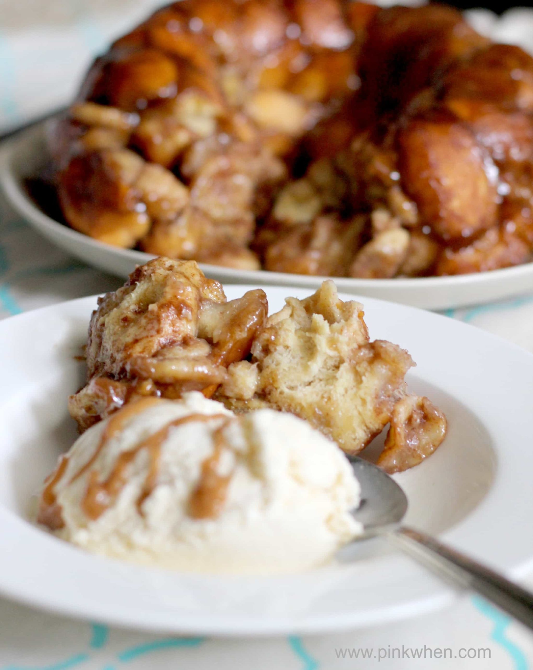 How to Make Banana's Foster Pull Apart Monkey Bread PinkWhen