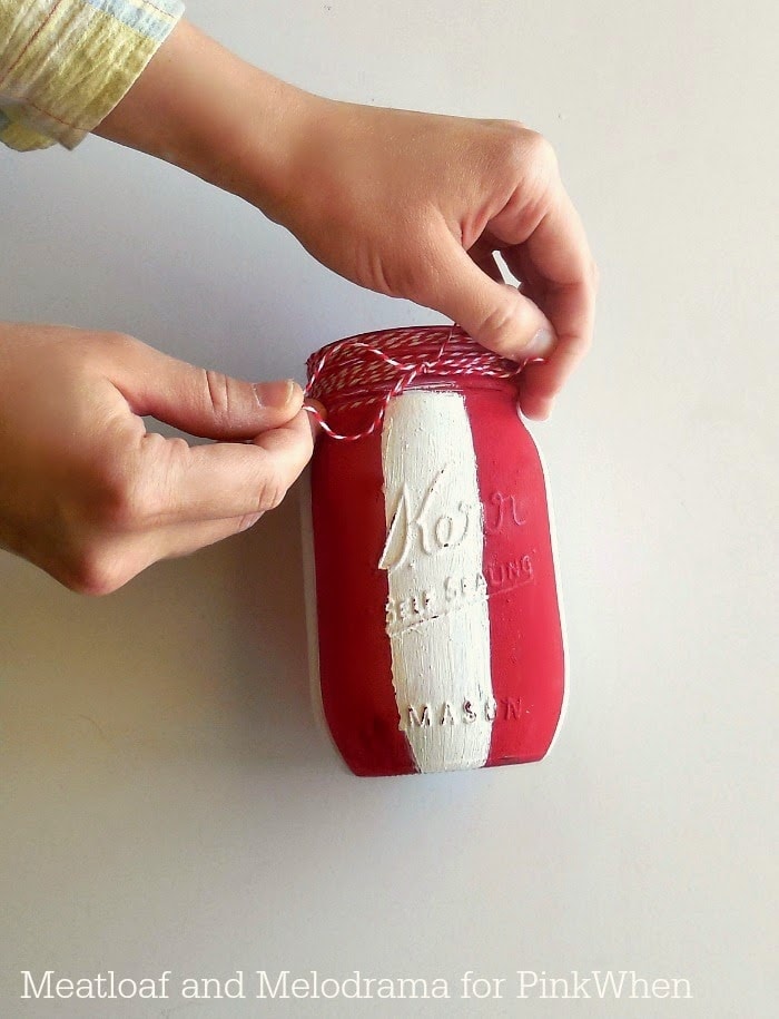 Candy Cane Mason Jar Craft