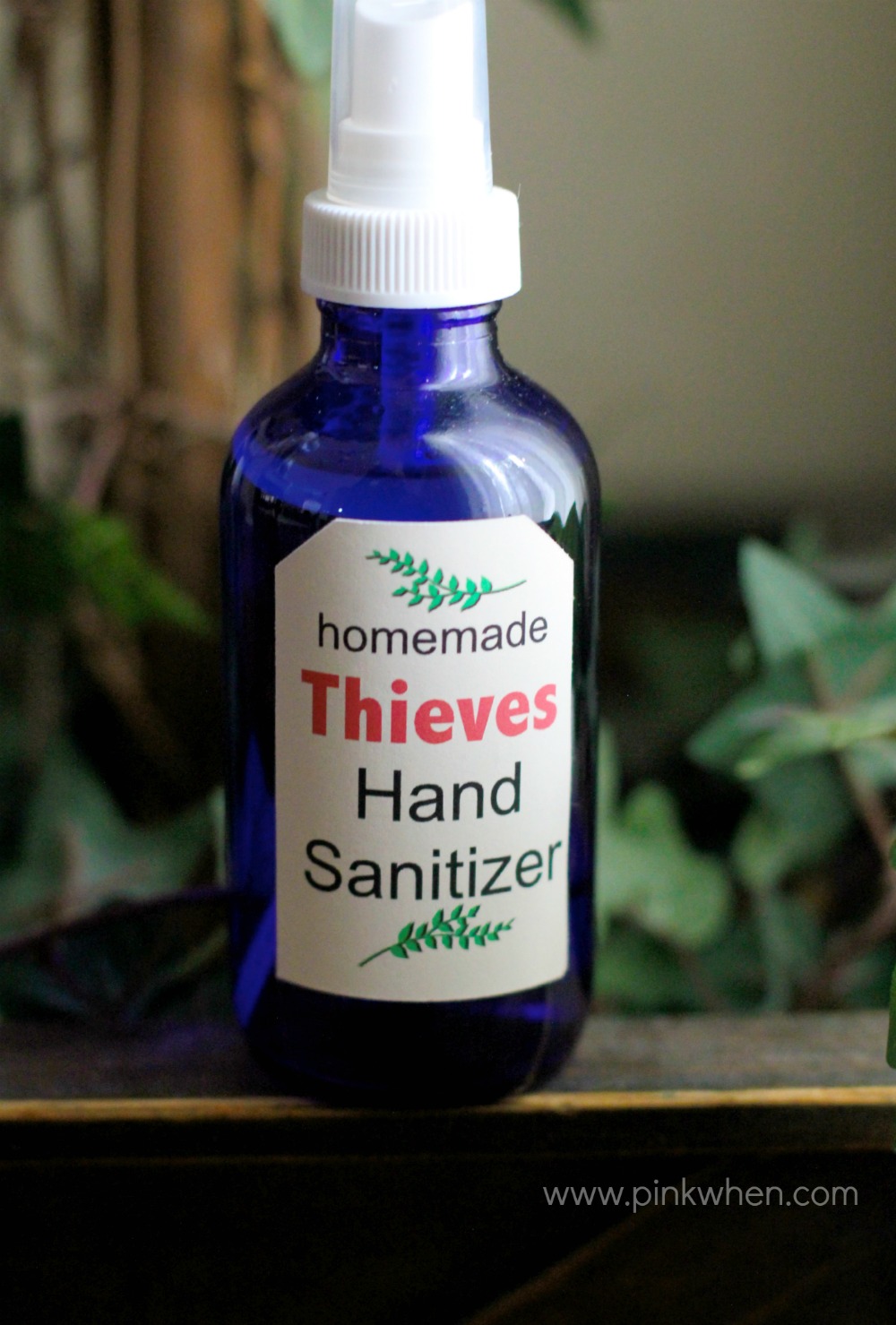 Simple DIY Hand Sanitizer with just a handful of ingredients, and without using alcohol. It won't dry your hands out, either! 