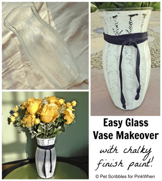 Glass Vase Makeover with Chalky Finish Paint
