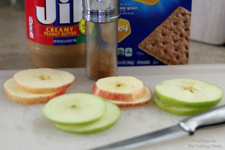 Apple Sandwich Snack idea PinkWhen for The Crafting Chicks