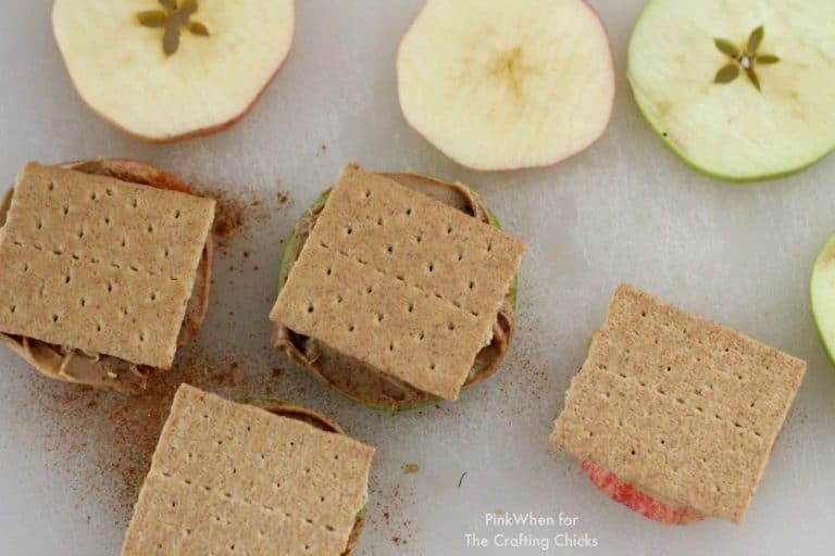 Apple Sandwich Snack idea PinkWhen for The Crafting Chicks