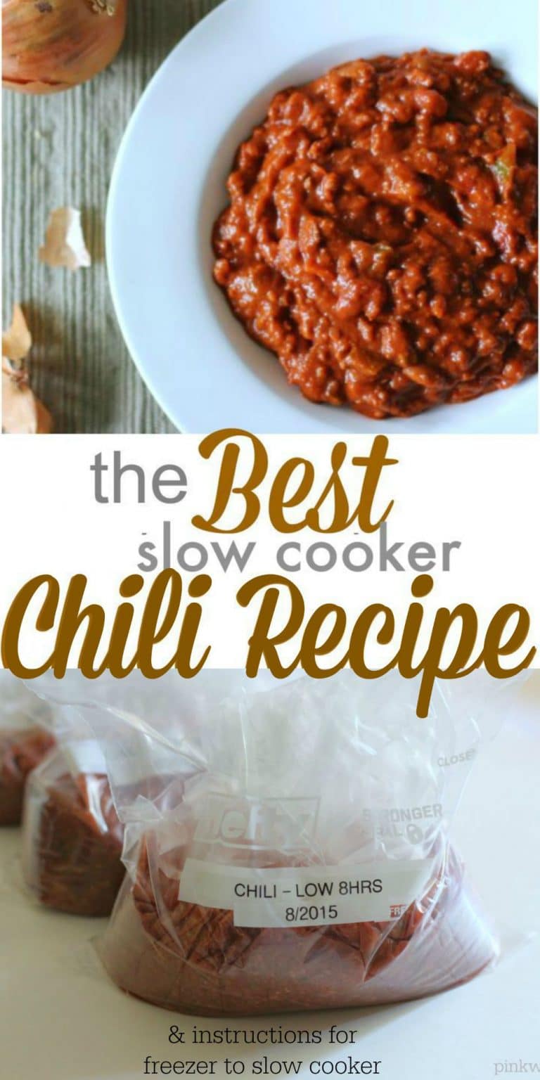 The Best Slow Cooker Chili Recipe with Freezer Instructions | PinkWhen