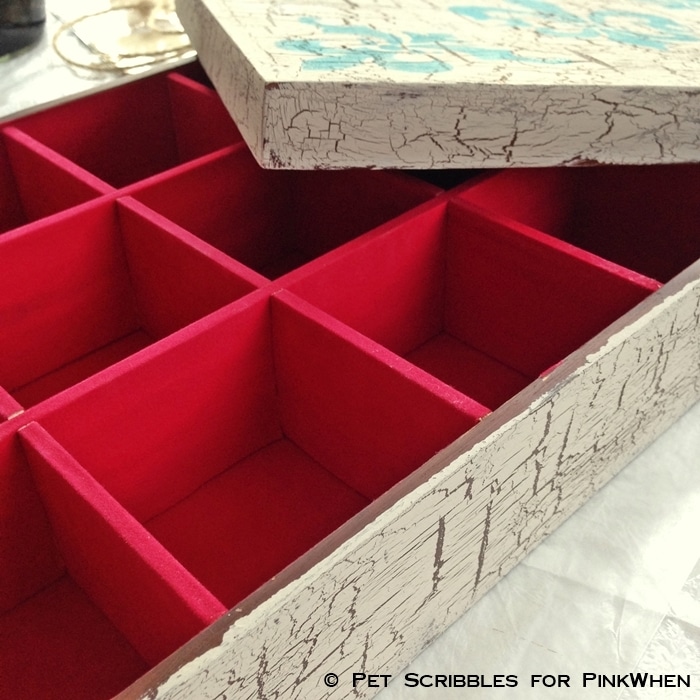 Upcycled tea box into French style box