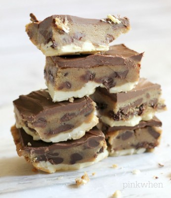 Stacked and finished cookie dough bars