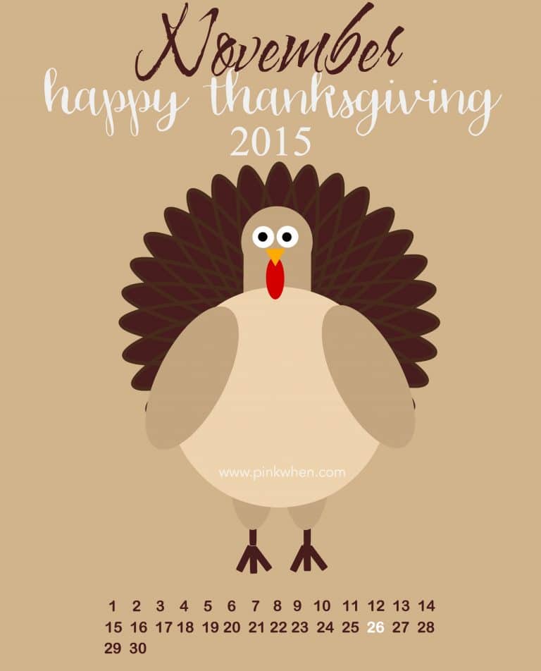 Happy Thanksgiving November Free Printable