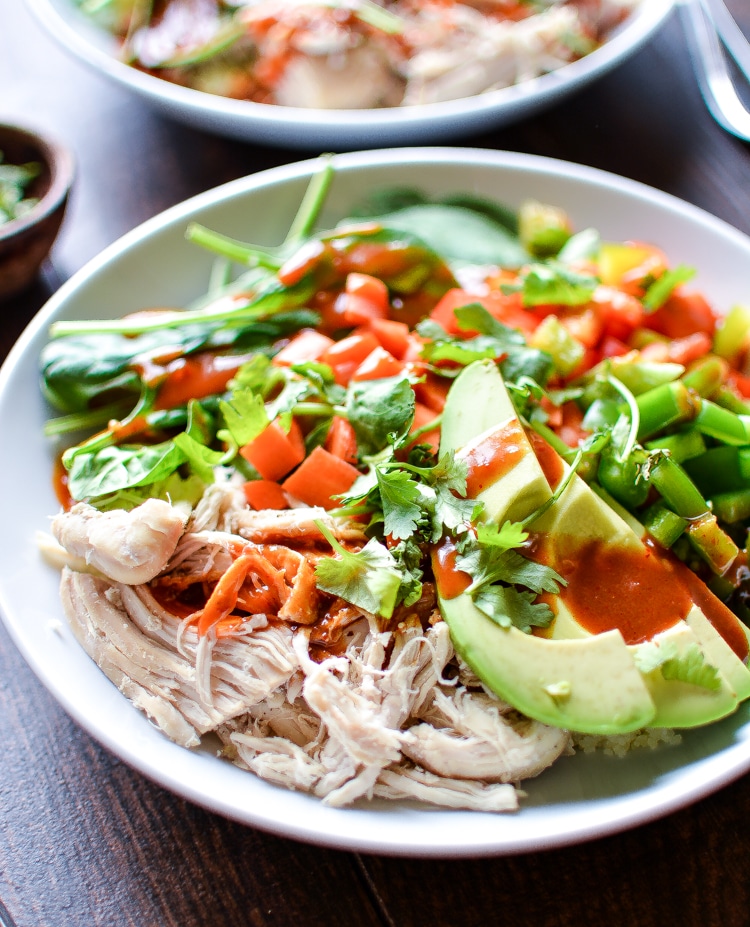 Thai Chopped Chicken Salad Quinoa Bowls