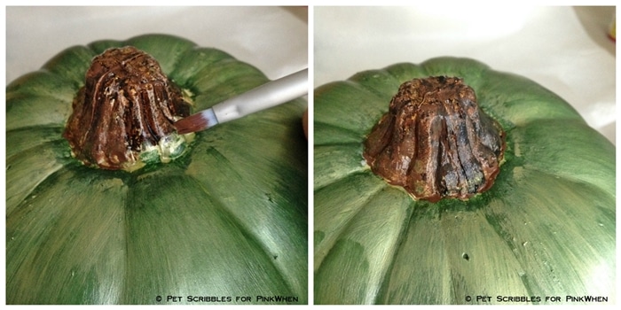 enhancing a fake pumpkin stem