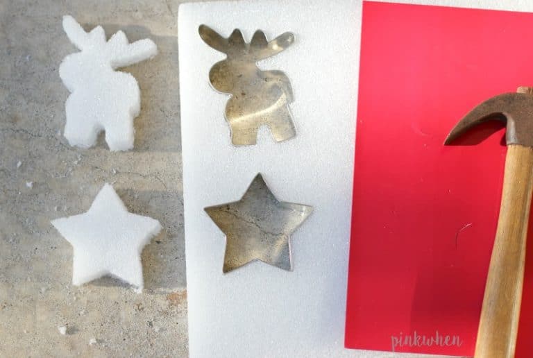 DIY Christmas Gift Tags made from Styrofoam! Moose and Stars! | PinkWhen