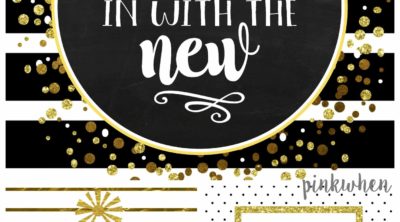 Black, White, Gold Free New Years Printables