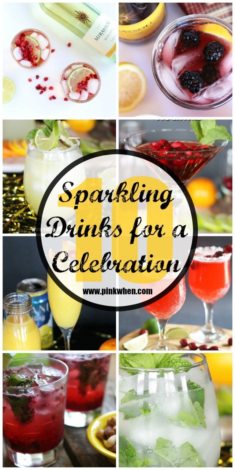10+ Sparkling Drink Recipes Perfect for a CELEBRATION- Saving this for my next party I am hosting!