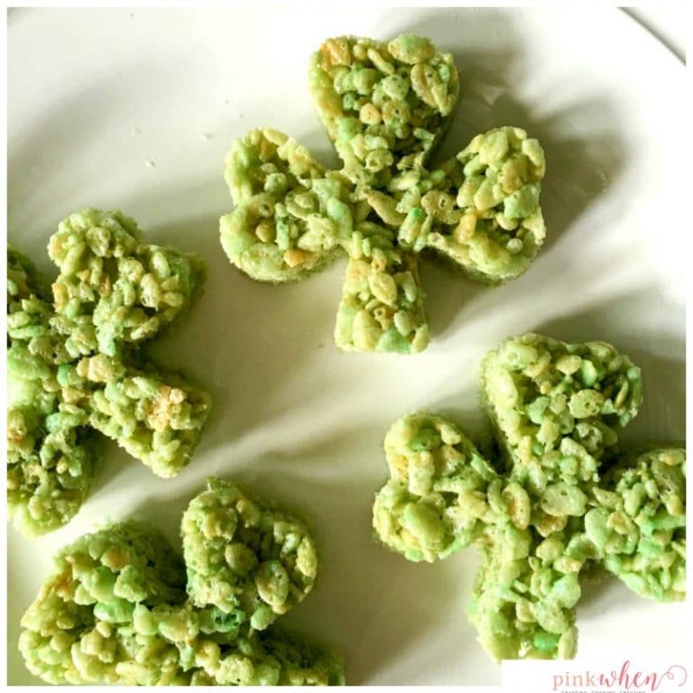 If you are looking for a clever St. Patrick's Day Dessert idea, you must try this delicious St. Patricks Day Four Leaf Clover Crispy Treat Recipe!
