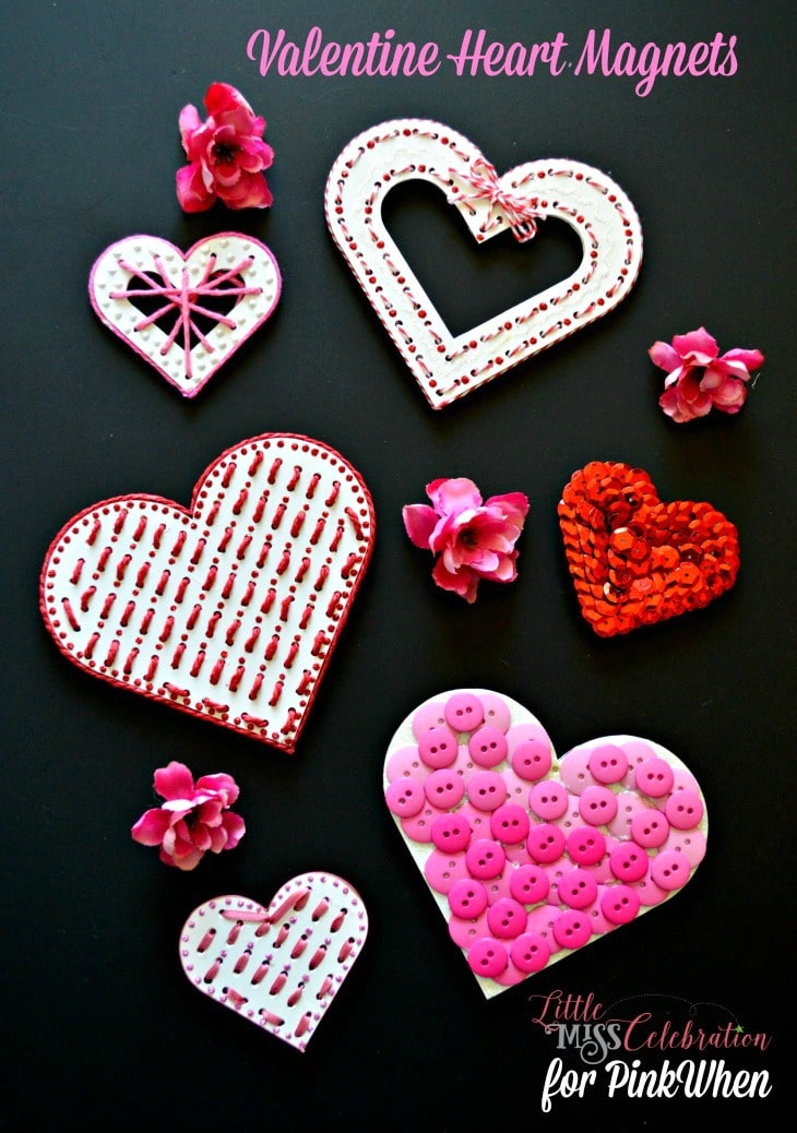 Valentine Heart Magnets - such a fun and easy diy valentine gift or decor idea.