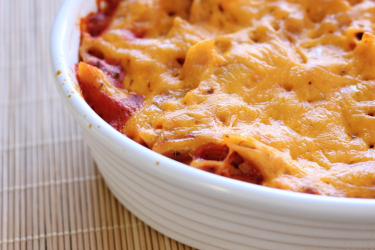 Delicious and cheesy Mostaccioli Bake | PinkWhen
