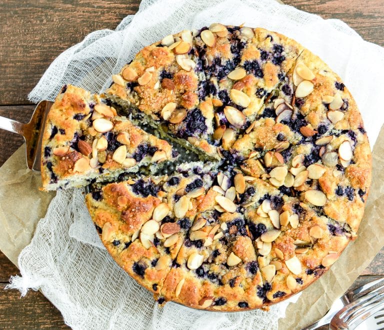 Gluten Free Almond Blueberry Coffee Cake - the perfect coffee cake for Mother's Day, Sunday brunch, or just your average Wednesday!