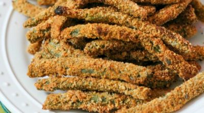 Crispy Baked Green Bean Fries are made with almond meal, egg, and special seasoning to keep them packed with flavor. They are gluten free, and simply delicious.