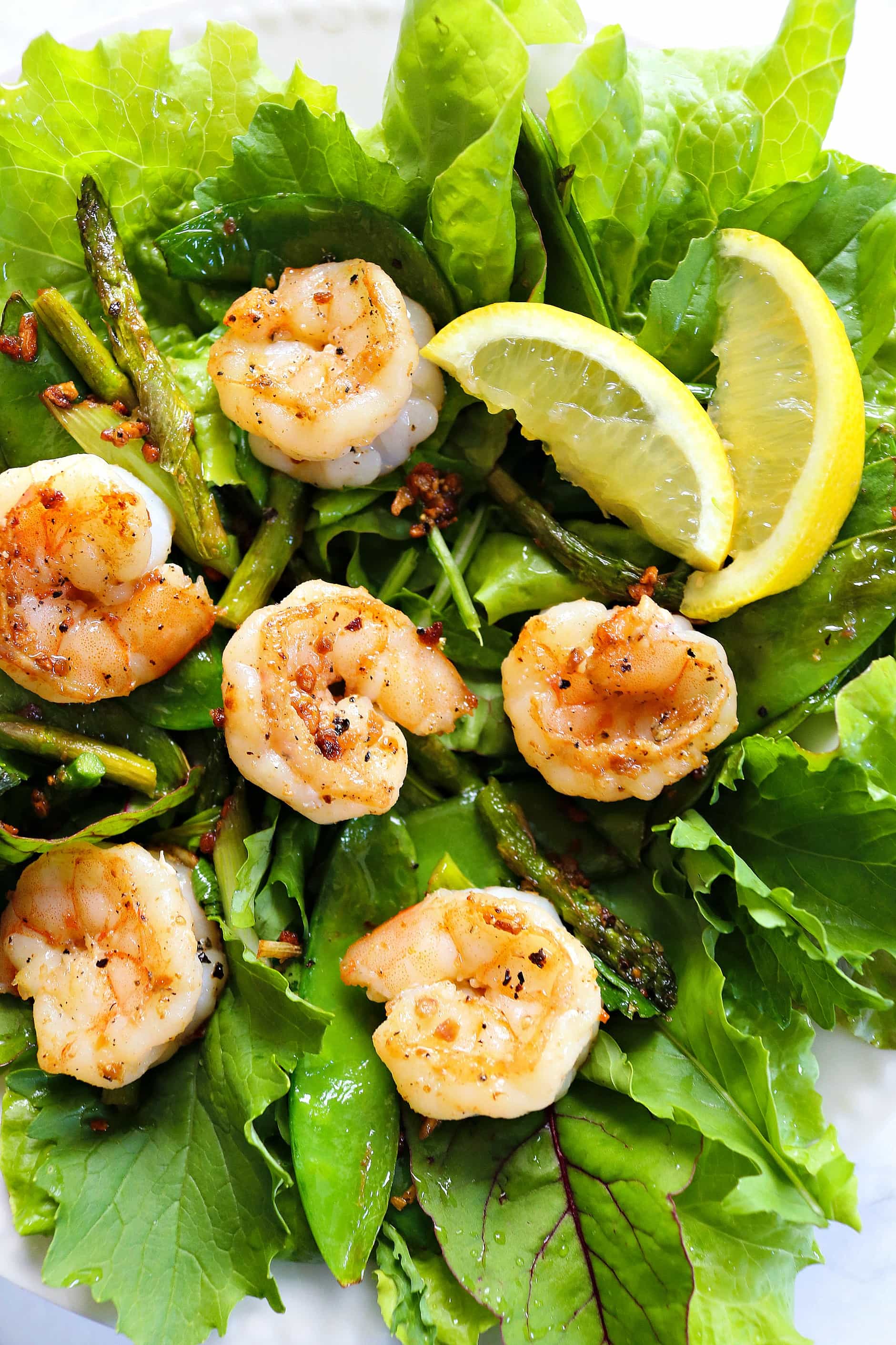 Garlic Lemon Pepper Shrimp Salad - the perfect clean eating lunch recipe.