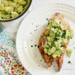 Spicy Seasoned Grilled Chicken with Avocado Salsa. A delicious and healthy dinner. Popular Pin!