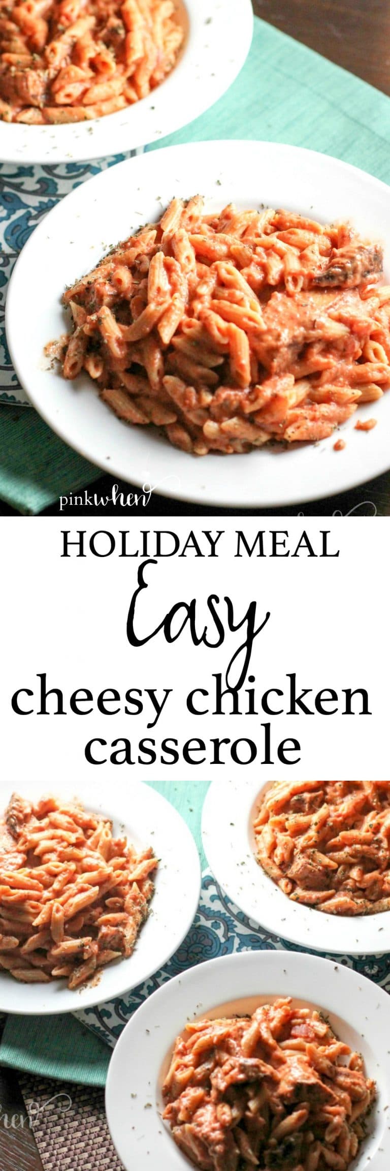  This easy cheesy chicken casserole is an easy weeknight dish, and you can never have too many easy weeknight dishes.  Am I right? Just a little penne, some traditional marinara sauce, and lots of delicious cheese make this dish a hit for the whole family. I must say that the best part of back to school this year has been the fact that I have found so many easy weeknight meals.  With my husband and myself both traveling more with our jobs, it has been insane trying to get things organized at night.  I have made sure that above all else, I have an easy weeknight meal planned. Easy Cheesy Chicken Casserole I guess in an ideal world I would be meal planning over the weekend, but a simple dinner dish like this one doesn't require much planning ahead.  As long as I have my few ingredients on hand, I know I can share a delicious meal the whole family will enjoy. To make this easy cheesy chicken casserole you only need a few ingredients on hand: Barilla Penne Pasta Barilla Red Sauce Galbani Mozzarella Galbani Ricotta Cooked Shredded chicken salt, pepper, oregano to taste Normally I love a good casserole that I can place in the oven, but since I use cooked chicken breast in this dish, I don't even have to wait for the oven to warm up. Easy Cheesy Chicken Casserole To get started, I boil the water to get my pasta all good and al dente.  After I have drained out the water, I lower the stovetop temp and add in 2 jars of the Barilla red sauce.  Stirring constantly. Once the red sauce and pasta are mixed completely, I then add 3 Tablespoons of Ricotta and 1/4 cup of Mozzarella.  Allow these to melt together, and then add the cooked chicken last. I will then cover and cook for 15 minutes to allow all of the cheeses, sauce, and chicken time to melt together. I also like to add a little salt and pepper and oregano to flavor things up a little more. Once everything is melted together, I then turn the stovetop to low and serve the family.  It's such a quick and easy weeknight meal, and it's one the whole family enjoys. Easy Cheesy Chicken Casserole It's funny how our weeknights can fly by, but it is nice to always sit down and have a nice dinner, even if it is a quick one. WHat's your favorite weeknight dinner option?  I hope you will add this easy cheesy chicken casserole to your list of favorite quick recipes.