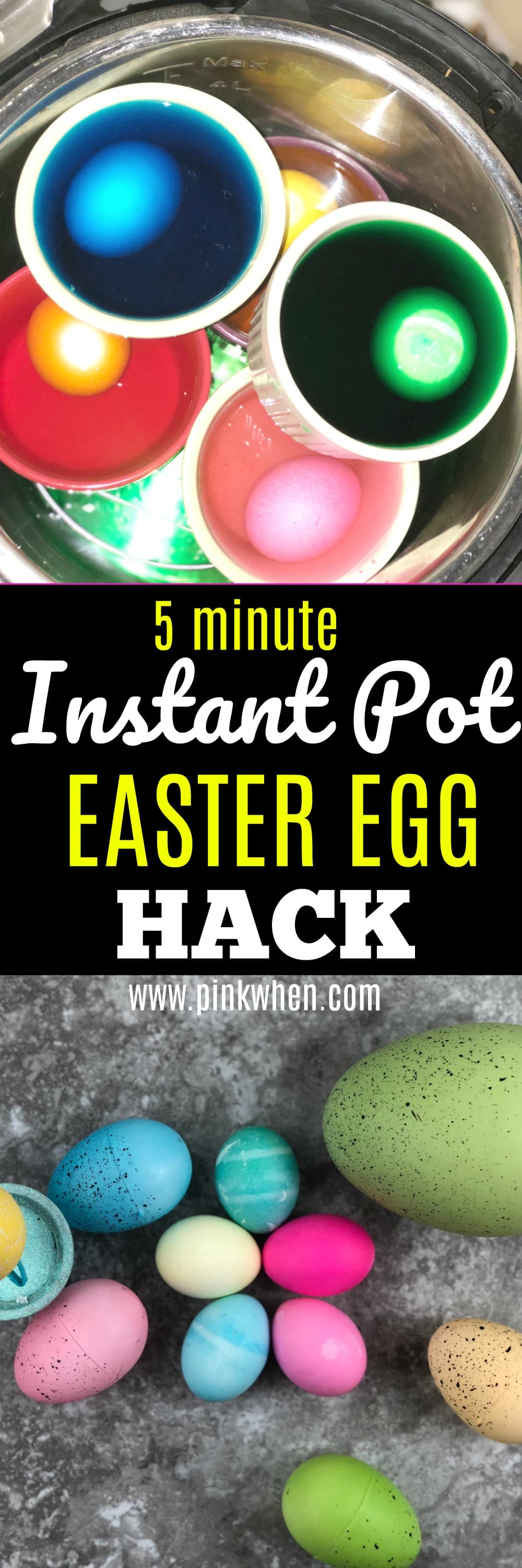 Another great way to use your instant Pot is with this Easy Instant Pot Easter Egg Recipe! In just five minutes you will have bright, beautiful Easter Eggs!