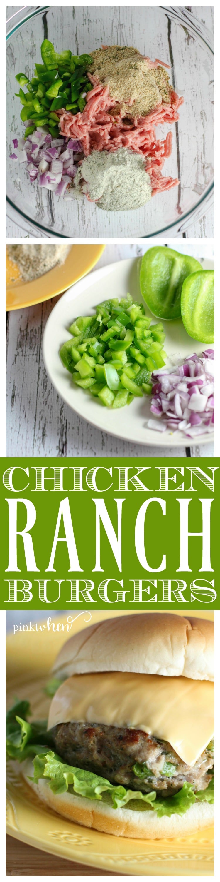 These Chicken Ranch Burgers are AMAZING. Read the secret to keep them from shrinking, and for keeping them moist!