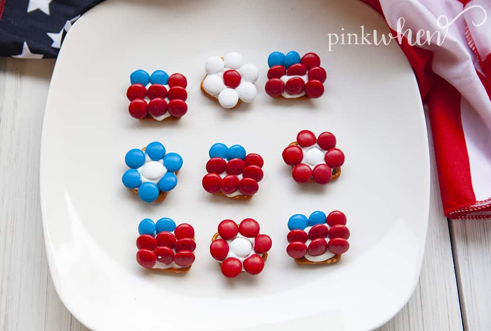 With 4th of July coming up, we have been on the hunt for all kinds of patriotic recipes! You are going to love these patriotic pretzel bites! They're easy to make and very simple, but such a great recipe for kids! These pretzel bites are sure to be a hit.