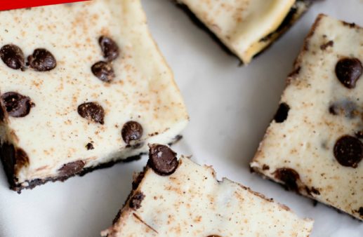 Eggnog Bars on a white plate