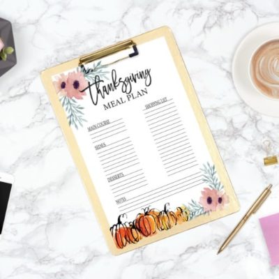 Clever and Easy Thanksgiving Menu Free Printable Plan