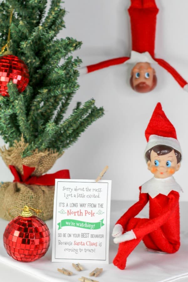 2 Elves with an Elf on the Shelf Printable notecard