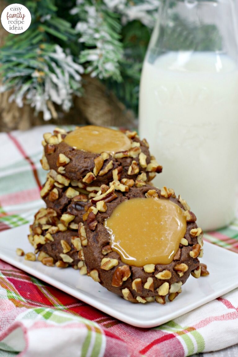 Turtle Thumbprint Cookies – The Best Caramel Pecan Turtle Cookies Ever